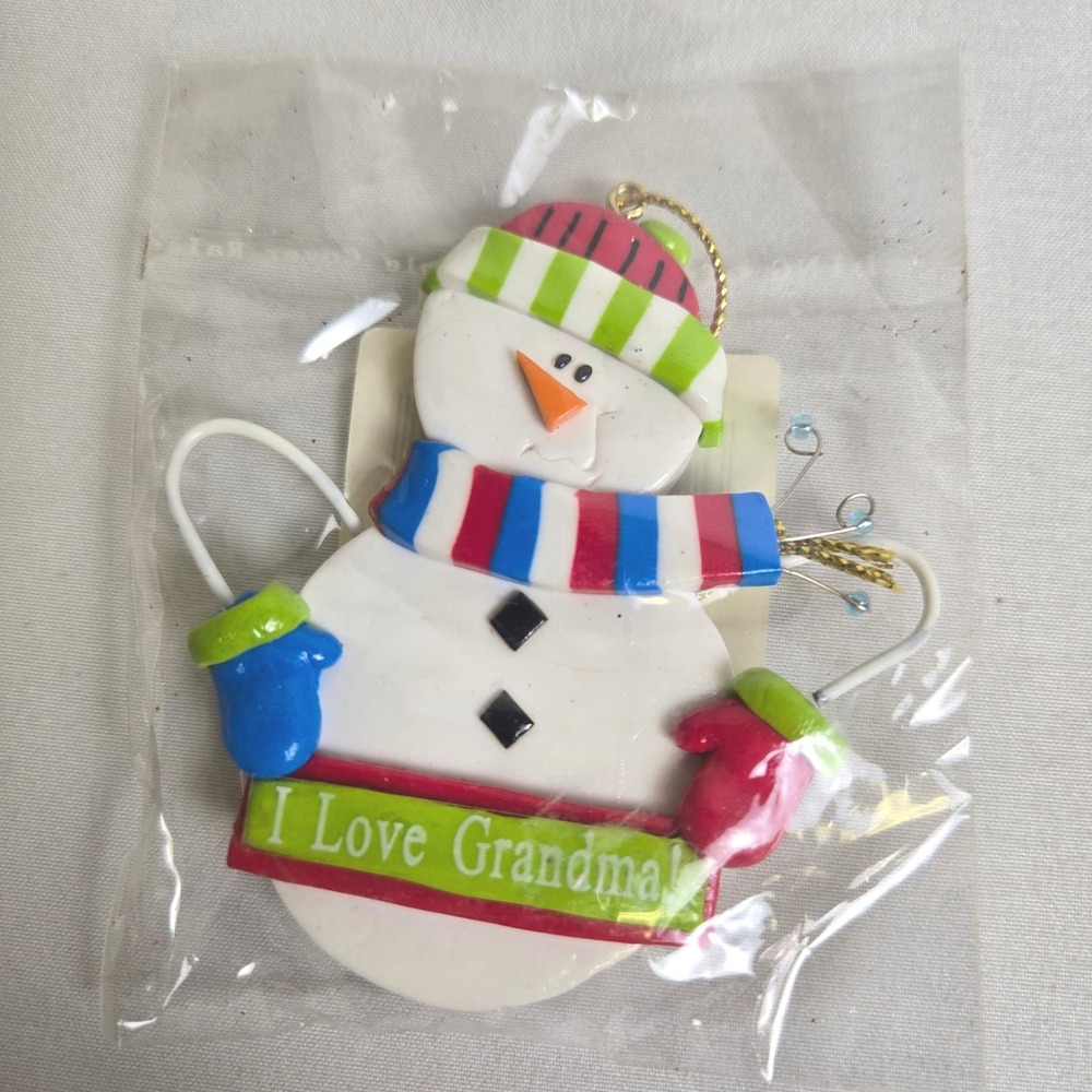 Roman Inc I Love Grandma Snowman Christmas Ornament 2.75" 24578 Vintage 2005 New